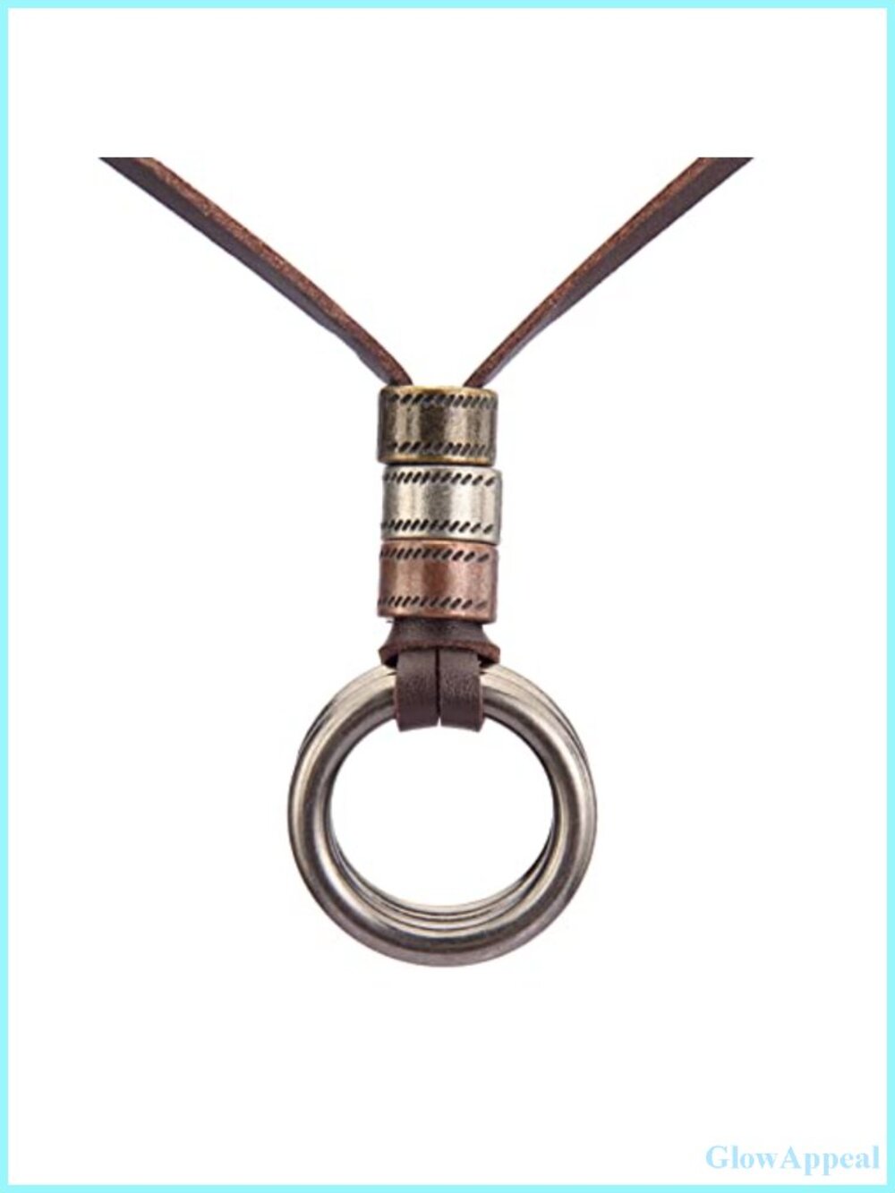 Vintage Boho Multilayer Leather Cord Necklace Wooden Pendant Long Sweater Chain